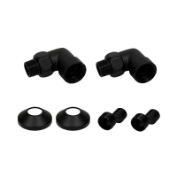 Комплекты для нижнего подключения водяных ПС 3/4" х 1/2" уголок со сгоном Черный