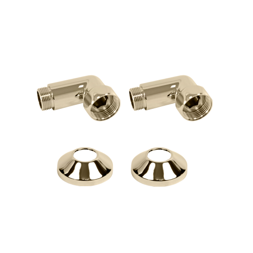 Комплекты углового соединения для ПС с боковым подключением (г/ш) 1" х 1" Латунь Матовая PVD