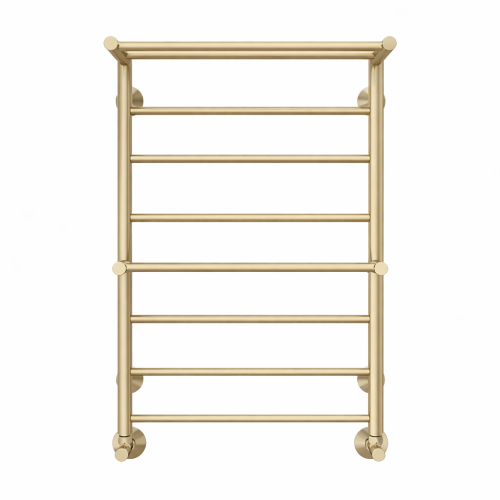 Анкона с полкой П8 500х850 c наружной резьбой Полотенцесушитель TERMINUS матовое золото покраска