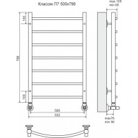 Классик П7 500х796 наружняя резьба Полотенцесушитель TERMINUS матовое золото покраска