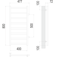 Аврора П8 400х800 бп500 Полотенцесушитель TERMINUS матовое золото покраска