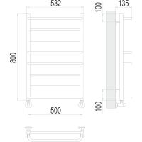 Евромикс П8 500х800 Полотенцесушитель TERMINUS матовое золото покраска