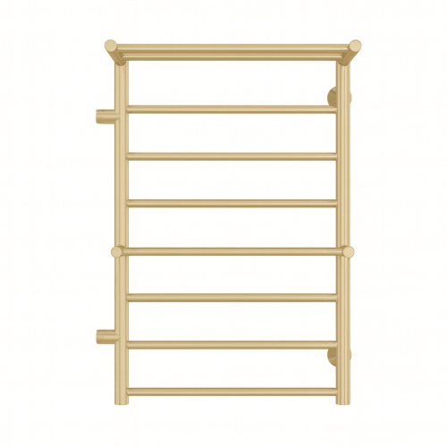 Аврора с 2 полками П8 500х800 бп500 слева Полотенцесушитель TERMINUS матовое золото покраска