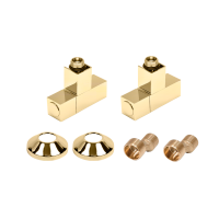 Комплекты для нижнего подключения водяных ПС 3/4" х 1/2" профильный вентиль Матовое Золото PVD