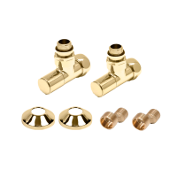 Комплекты для нижнего подключения водяных ПС 3/4" х 1/2" круглый вентиль Матовое Золото PVD