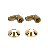 Комплекты для нижнего подключения водяных ПС 3/4" х 1/2" уголок со сгоном Матовое Золото PVD