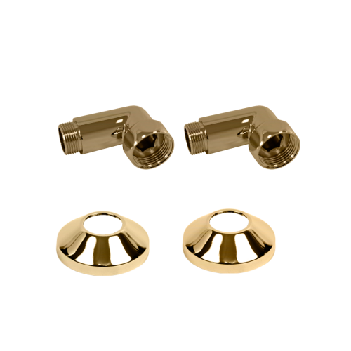Комплекты для нижнего подключения водяных ПС 3/4" х 1/2" уголок со сгоном Матовое Золото PVD