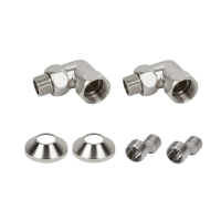 Комплекты для нижнего подключения водяных ПС 3/4" х 1/2" уголок со сгоном Сатин