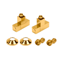 Комплекты для нижнего подключения водяных ПС 3/4" х 1/2" профильный вентиль Золото Глянец PVD