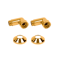 Комплекты углового соединения для ПС с боковым подключением (г/ш) 1" х 3/4" Золото Глянец PVD