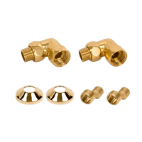 Комплекты для нижнего подключения водяных ПС 3/4" х 1/2" уголок со сгоном Золото Глянец PVD