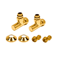 Комплекты для нижнего подключения водяных ПС 3/4" х 1/2" круглый вентиль Золото Глянец PVD