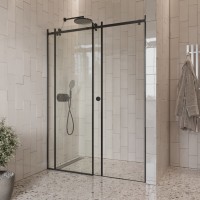 Душевое ограждение в нишу раздвижное  BEN_501_BL_C_1950x1200