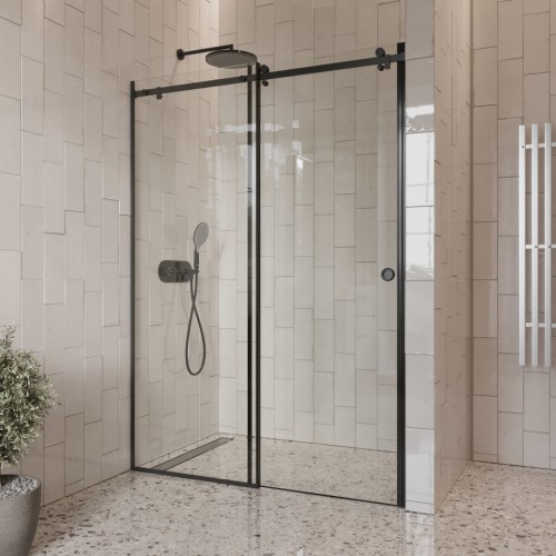 Душевое ограждение в нишу раздвижное  BEN_501_BL_C_1950x1200