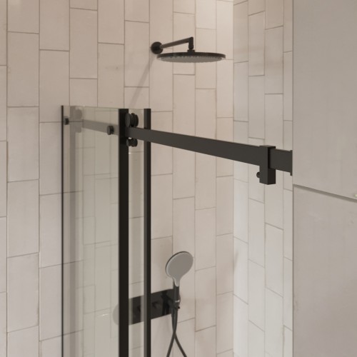 Душевое ограждение в нишу раздвижное  BEN_501_BL_C_1950x1200