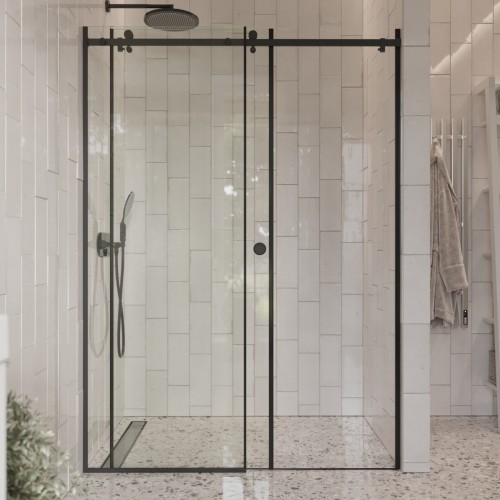 Душевое ограждение в нишу раздвижное  BEN_501_BL_C_1950x1200