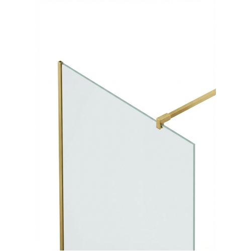 Душевая перегородка типа walk-in свободный вход 1000х2000 прозрачное стекло / профиль матовое золото