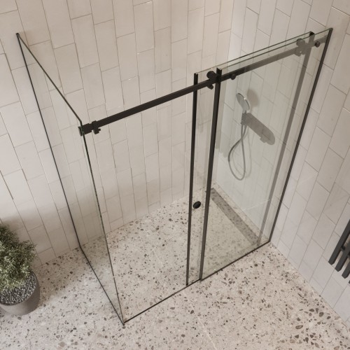 Душевое ограждение  раздвижное  BEN_501_BL_C_1950x1200x800