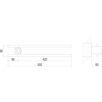 Полка Электро П2 КРУГ 500х90 NEW Хром
