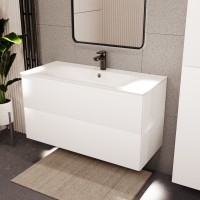 Тумба с раковиной для ванной MEBELVANN АВРОРА 100см подвесная белая