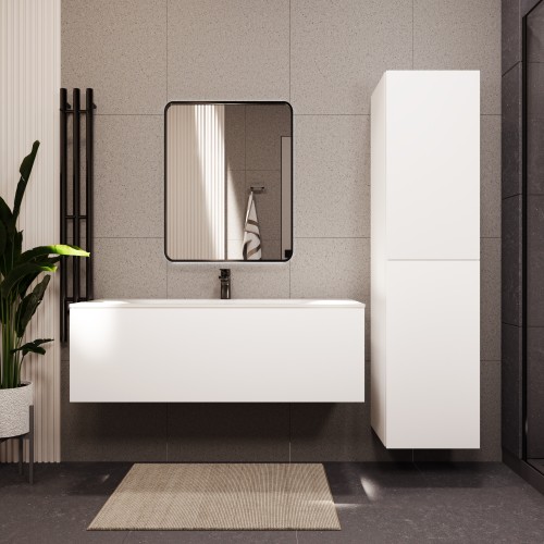 Тумба с раковиной для ванной MEBELVANN АВРОРА 120см подвесная белая