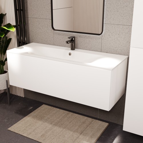 Тумба с раковиной для ванной MEBELVANN АВРОРА 120см подвесная белая