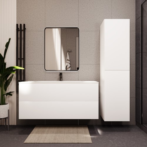 Тумба с раковиной для ванной MEBELVANN АВРОРА 120см подвесная белая