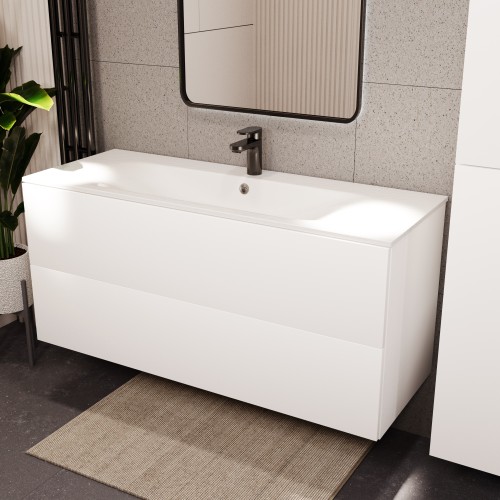 Тумба с раковиной для ванной MEBELVANN АВРОРА 120см подвесная белая