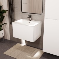 Тумба с раковиной для ванной MEBELVANN АВРОРА 60см подвесная белая