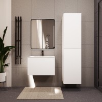 Тумба с раковиной для ванной MEBELVANN АВРОРА 60см подвесная белая