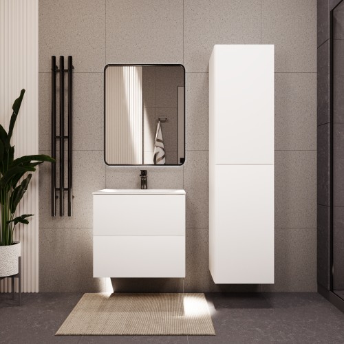 Тумба с раковиной для ванной MEBELVANN АВРОРА 60см подвесная белая