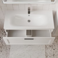 Тумба с раковиной для ванной MEBELVANN КЛАССИК 100см подвесная белая