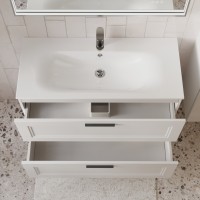 Тумба с раковиной для ванной MEBELVANN КЛАССИК 100см подвесная белая