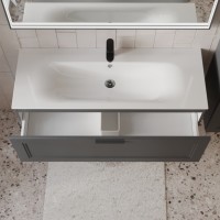 Тумба с раковиной для ванной MEBELVANN КЛАССИК 120см подвесная графит