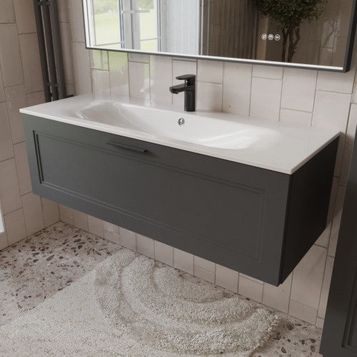 Тумба с раковиной для ванной MEBELVANN КЛАССИК 120см подвесная графит