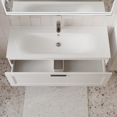 Тумба с раковиной для ванной MEBELVANN КЛАССИК 120см подвесная белая