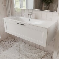 Тумба с раковиной для ванной MEBELVANN КЛАССИК 120см подвесная белая