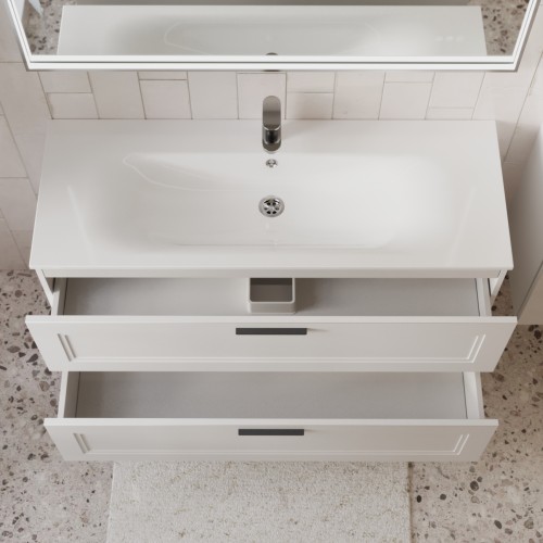 Тумба с раковиной для ванной MEBELVANN КЛАССИК 120см подвесная белая
