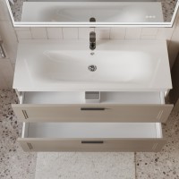 Тумба с раковиной для ванной MEBELVANN КЛАССИК 120см подвесная капучино