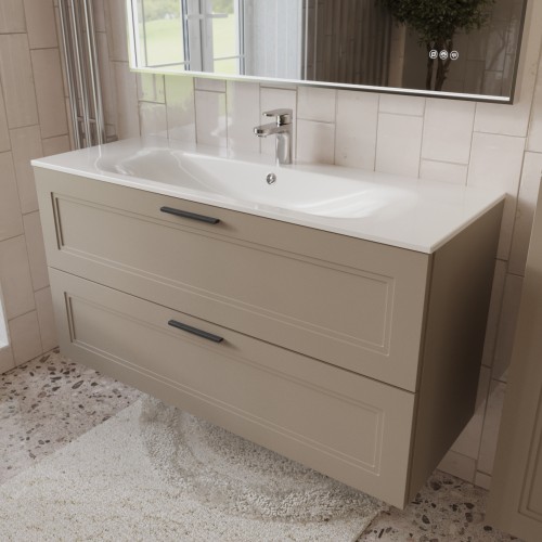 Тумба с раковиной для ванной MEBELVANN КЛАССИК 120см подвесная капучино