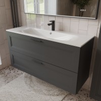 Тумба с раковиной для ванной MEBELVANN КЛАССИК 120см подвесная графит