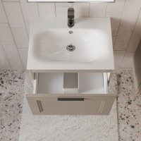 Тумба с раковиной для ванной MEBELVANN КЛАССИК 60см подвесная капучино