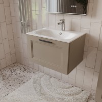 Тумба с раковиной для ванной MEBELVANN КЛАССИК 60см подвесная капучино