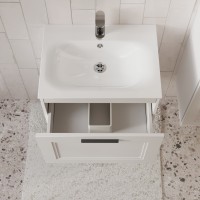 Тумба с раковиной для ванной MEBELVANN КЛАССИК 60см подвесная белая