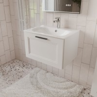 Тумба с раковиной для ванной MEBELVANN КЛАССИК 60см подвесная белая