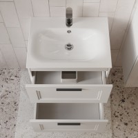 Тумба с раковиной для ванной MEBELVANN КЛАССИК 60см подвесная белая