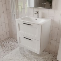 Тумба с раковиной для ванной MEBELVANN КЛАССИК 60см подвесная белая