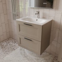Тумба с раковиной для ванной MEBELVANN КЛАССИК 60см подвесная капучино