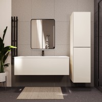 Тумба с раковиной для ванной MEBELVANN ЕВРОМИКС 120см подвесная айвори