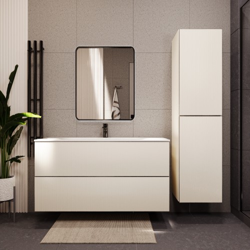 Тумба с раковиной для ванной MEBELVANN ЕВРОМИКС 120см подвесная айвори